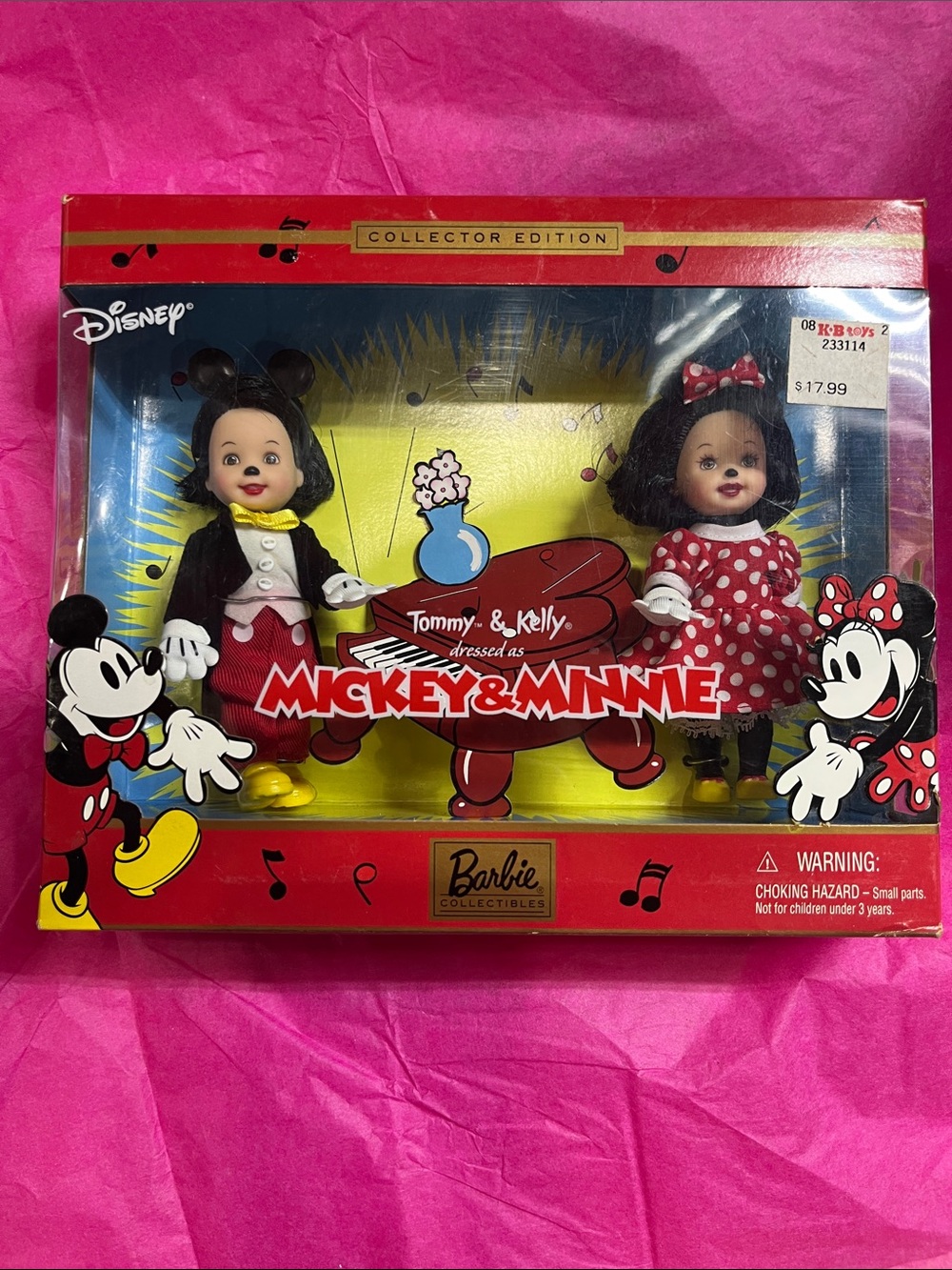 Mattel Barbie Tommy & Kelly dolls dressed as Mickey & Minnie - 2002 NRFB